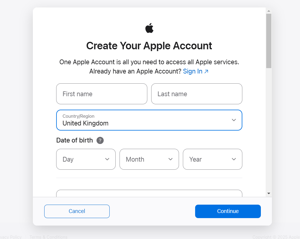 create icloud storage account in details